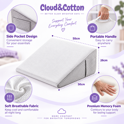 Cloud & Cotton Memory Foam Wedge Pillow