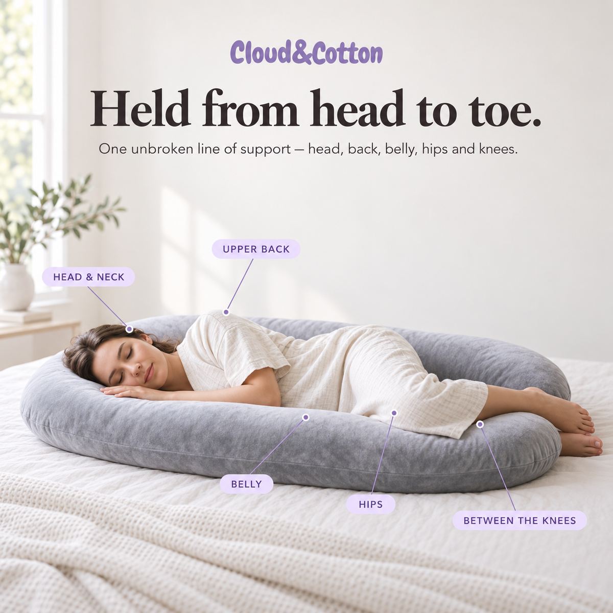 Cloud & Cotton Pregnancy Support Pillow