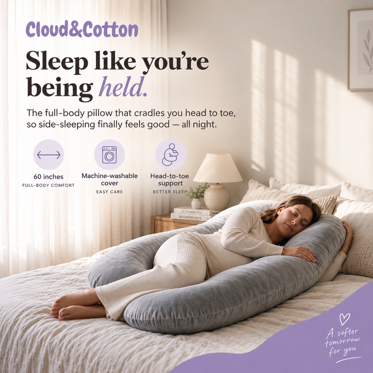 Cloud & Cotton Pregnancy Support Pillow