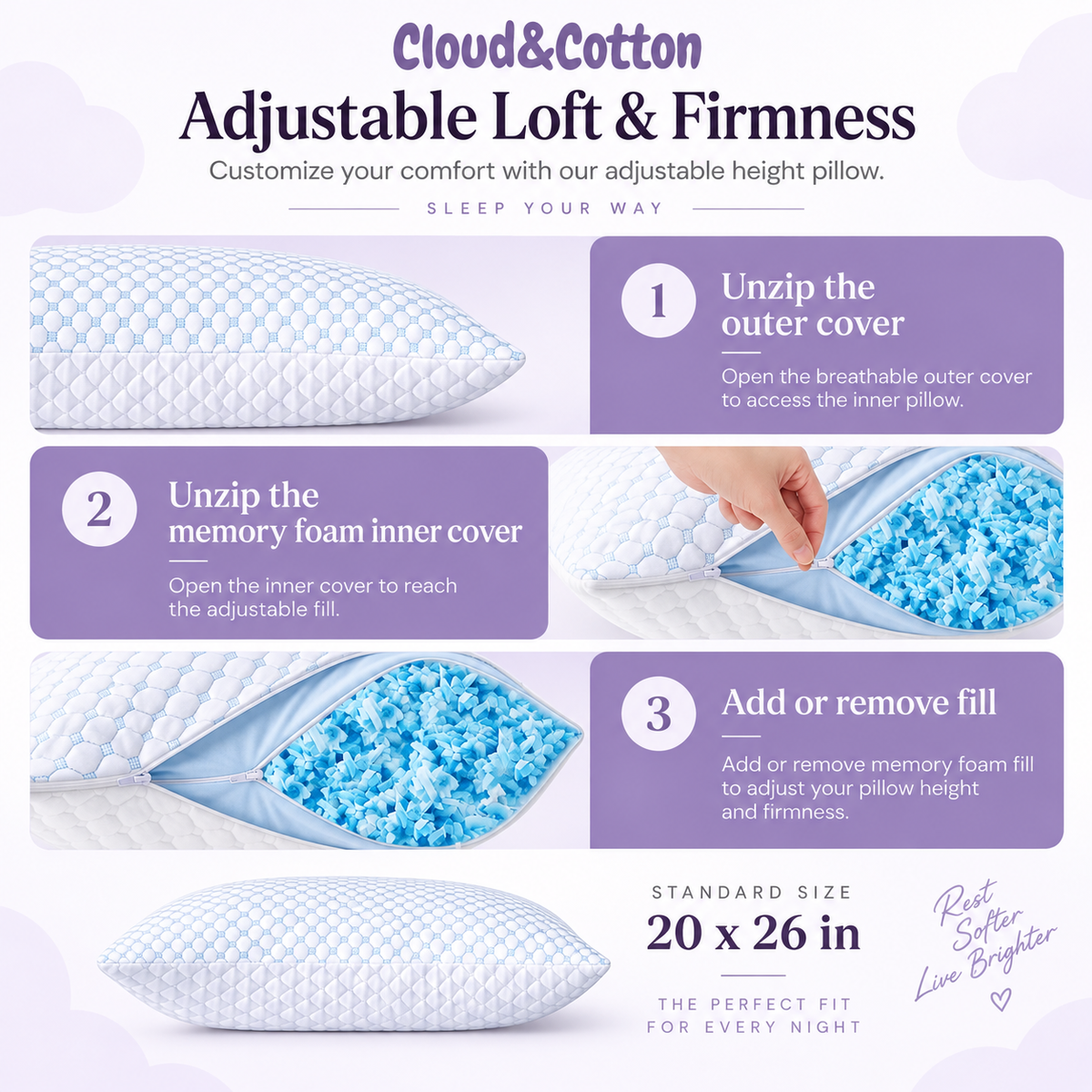Cloud & Cotton Cooling Pillow