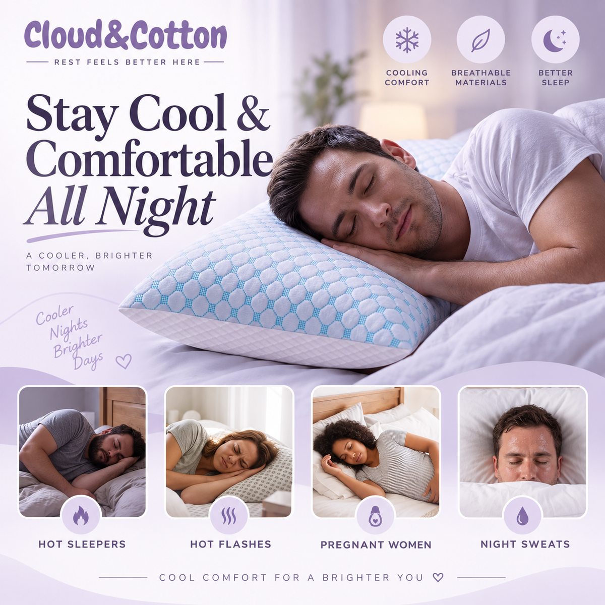 Cloud & Cotton Cooling Pillow