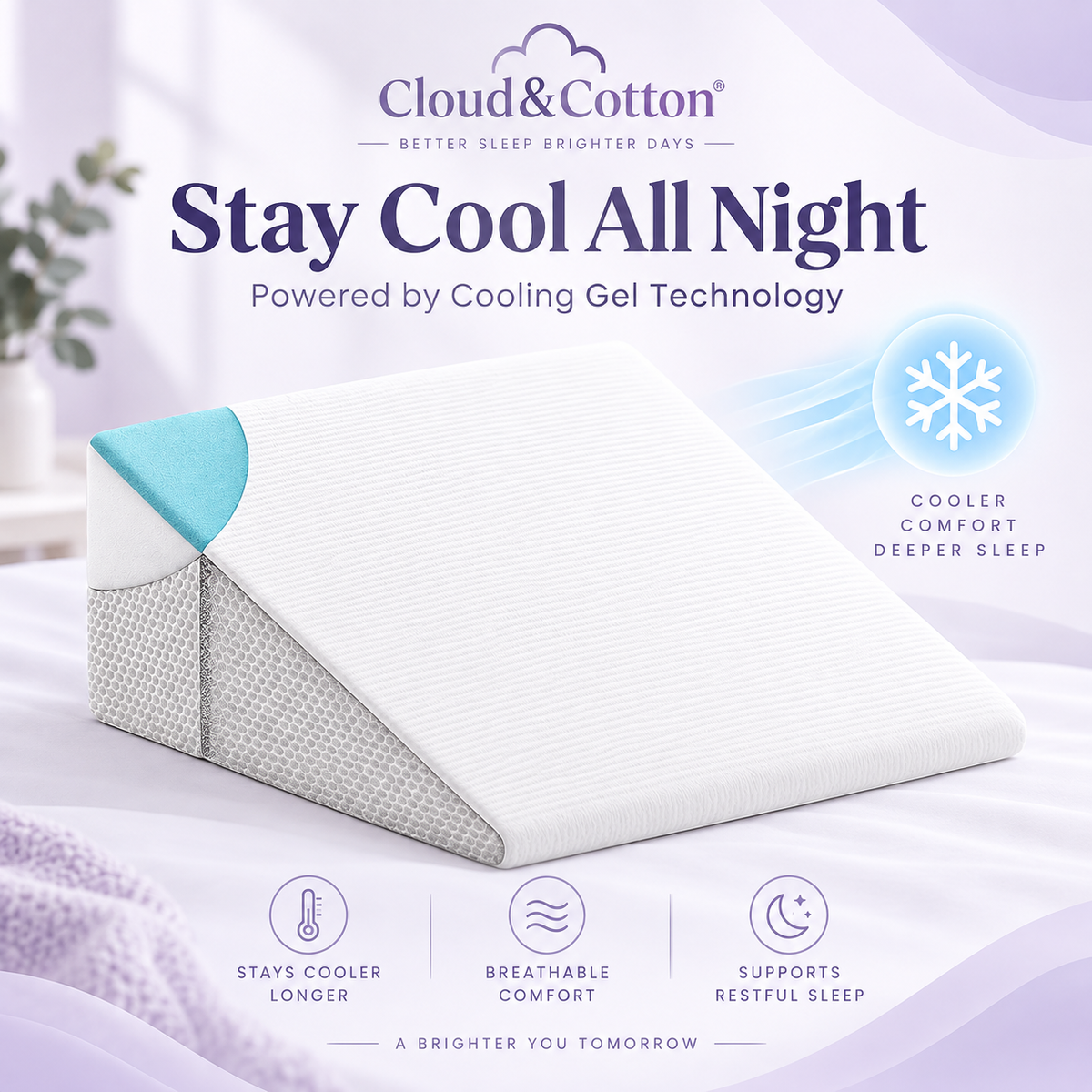 Cloud & Cotton Memory Foam Wedge Pillow